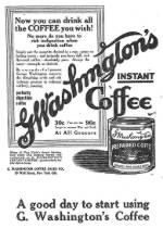 Reklama spred I. svetovej vojny predstavujúca Washingtonovu kávu verejnosti