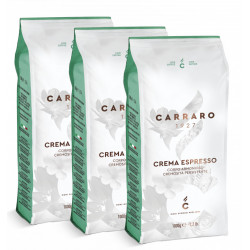 Carraro Crema Espresso 3x1kg, zrnková káva