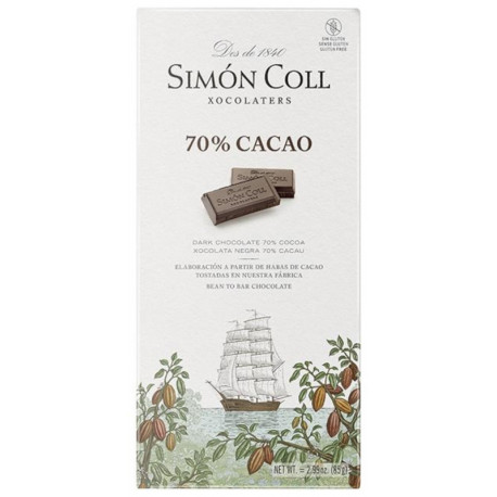Simón Coll Horká čokoláda 70%, 85g