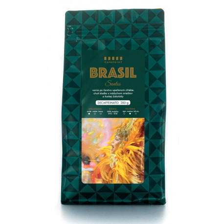 Cafepoint Brasil Santos Decaffeinato 500g, zrnková káva