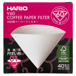 Hario Papierové filtre pre Dripper V60-01, 40ks