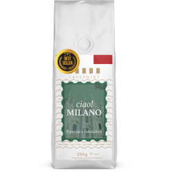 Cafepoint Ciao Milano 250g, zrnková káva Hmotnosť balenia-250 g Krajina pôvodu-Rôzna Druh kávy-Zmes Arabiky a Robusty Pomer Arabiky a Robusty v kávovej zmesi-80% Arabika a 20% Robusta